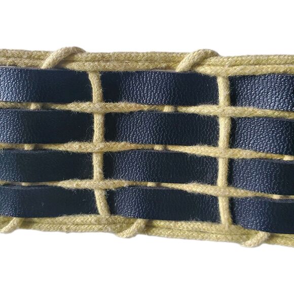 Woven BR Suede Hippie Belt Adjustable Basket Weave Women S/M Retro 42" WO Buckle - Picture 9 of 10
